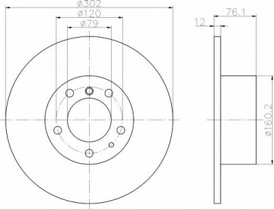 HELLA PAGID 8dd355101691 -  Тормозной диск